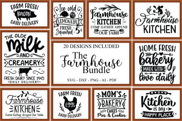 Farmhouse Sign Bundle, Kitchen Sign Svg