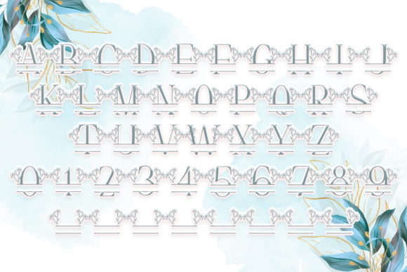 Lily Blossom Line Font PNG with transparent background - Preview 3