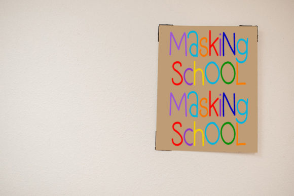 Masking School Font PNG with transparent background - Preview 1