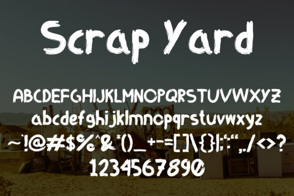 Scrap Yard Font PNG with transparent background - Preview 4