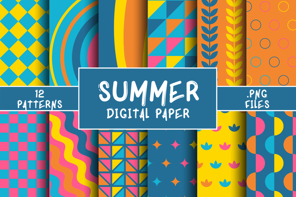 Summer Pattern Digital Paper Graphic by atlasart · Creative Fabrica