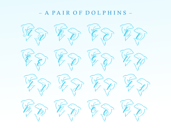A Pair of Dolpins Font - Preview 1