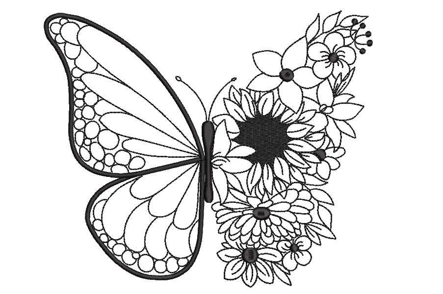 Butterfly with Flower