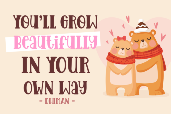 Cute Honey Bear Font PNG with transparent background - Preview 1