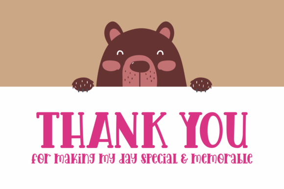 Cute Honey Bear Font PNG with transparent background - Preview 3