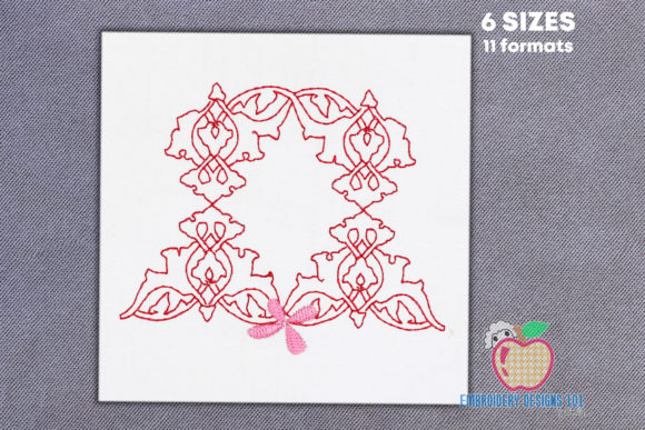 Floral Quilting Line Art