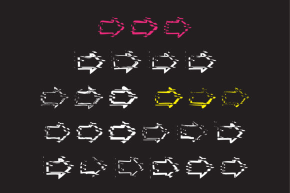 Glitch Big Arrows Font PNG with transparent background - Preview 1