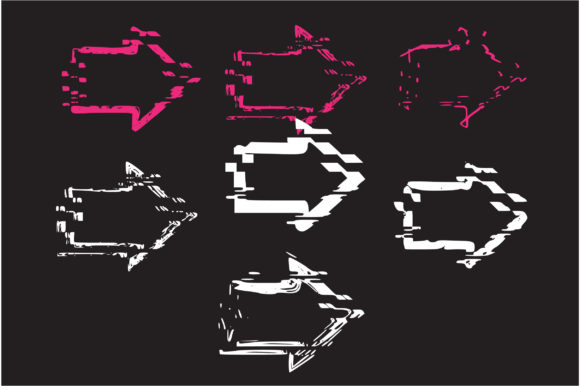 Glitch Big Arrows Font PNG with transparent background - Preview 2