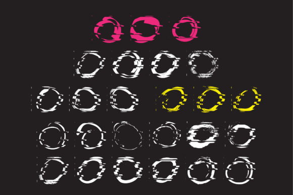 Glitch Circles Font PNG with transparent background - Preview 1
