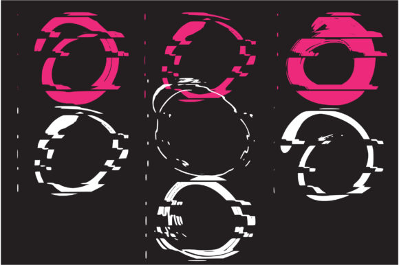 Glitch Circles Font PNG with transparent background - Preview 2