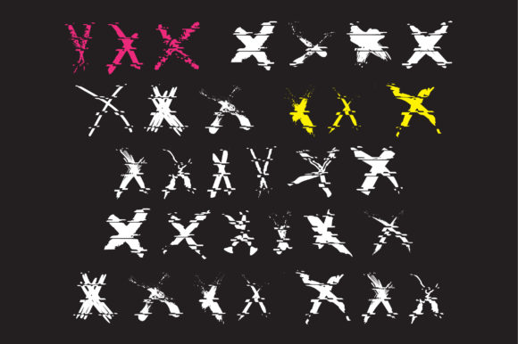 Glitch Crosses Font PNG with transparent background - Preview 1