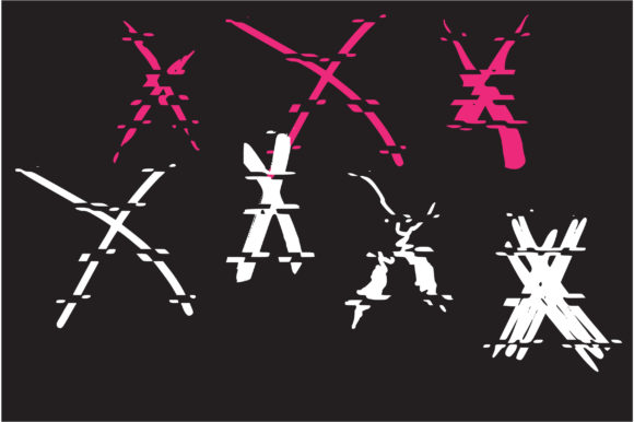 Glitch Crosses Font PNG with transparent background - Preview 2
