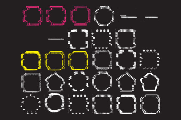 Glitch Shapes Font PNG with transparent background - Preview 1