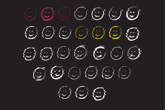 Glitch Smilies Font PNG with transparent background - Preview 1
