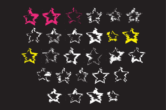 Glitch Stars Font PNG with transparent background - Preview 1
