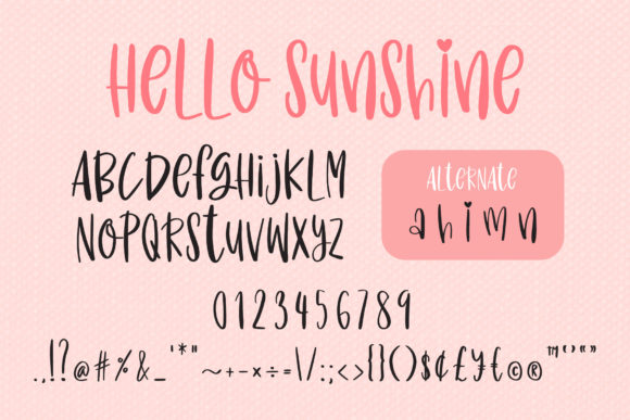 Hello Sunshine Font - Preview 2
