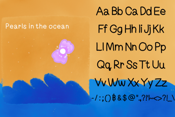 Pearls in the Ocean Font PNG with transparent background - Preview 1