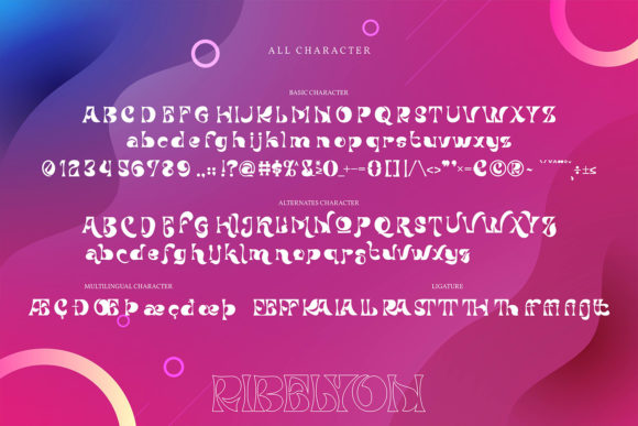 Ribelyon Font PNG with transparent background - Preview 5