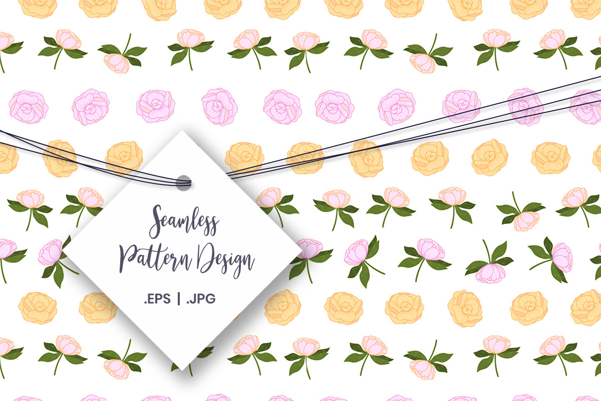 Seamless Peony Flower Pattern Graphic by doridodesign · Creative Fabrica