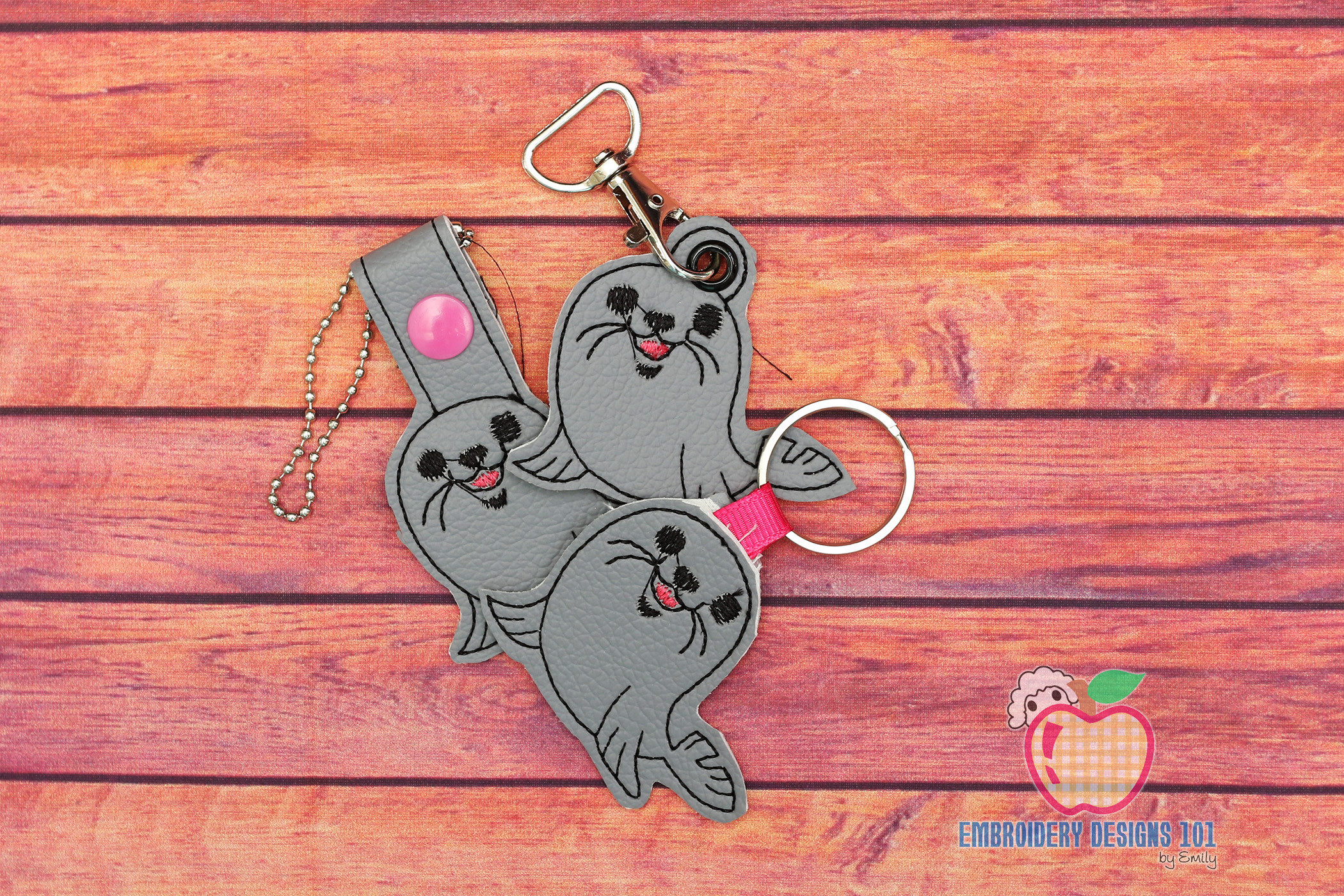 Cheerful Sea Lion ITH Key Fob