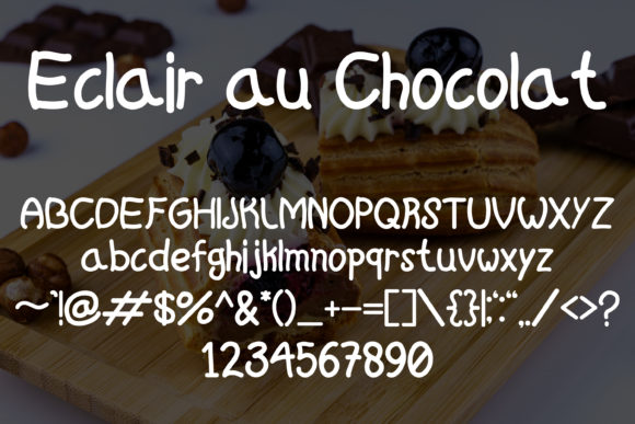 Eclair Au Chocolat Font PNG with transparent background - Preview 4