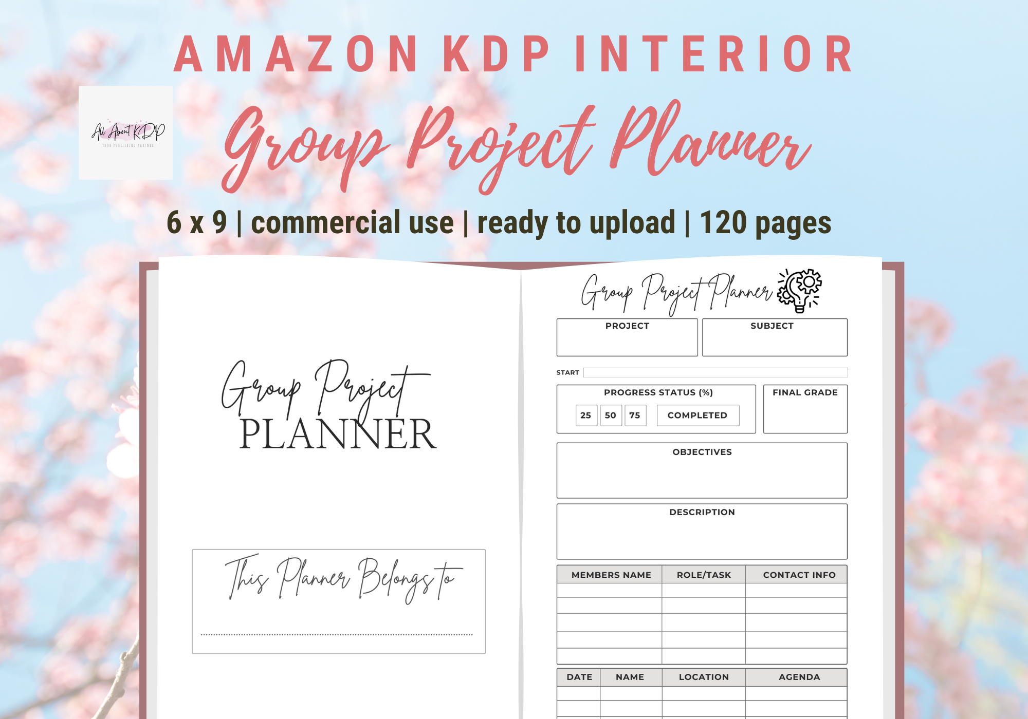 Group Project Planner KDP Interior Graphic by allaboutkdp · Creative ...