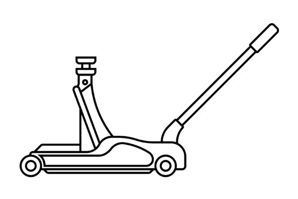 Hydraulic Car Jack Icon on Wheels