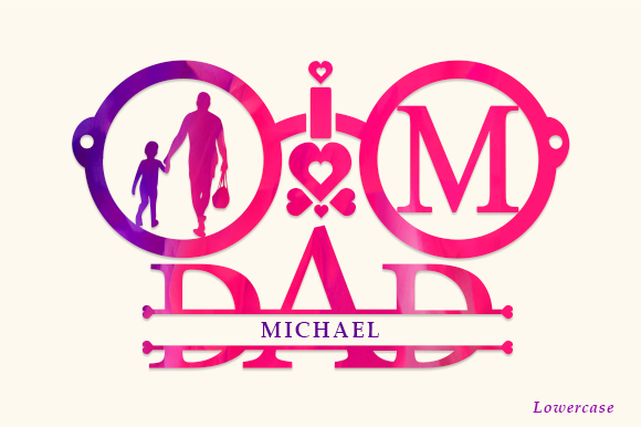 I Love Dad Monogram Font PNG with transparent background - Preview 1