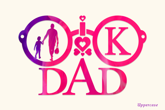 I Love Dad Monogram Font PNG with transparent background - Preview 2