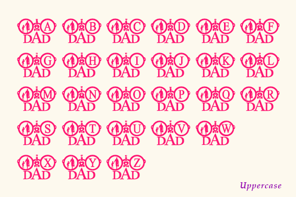 I Love Dad Monogram Font PNG with transparent background - Preview 3