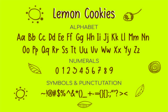Lemon Cookies Font PNG with transparent background - Preview 1