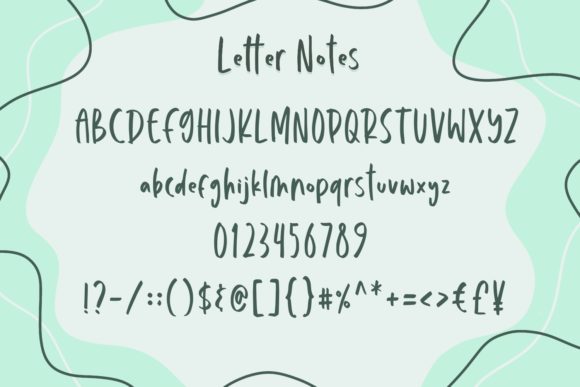 Letter Notes Font PNG with transparent background - Preview 2