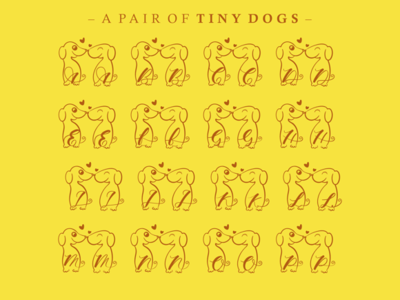 A Pair of Tiny Dogs Font - Preview 1