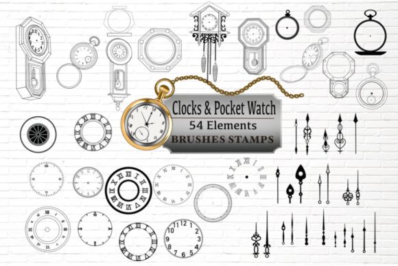 Clock Builder Procreate Brush Stamps