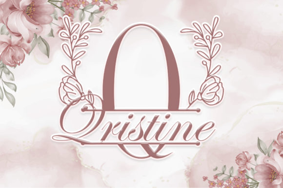 Floral Blossom Line Font PNG with transparent background - Preview 1