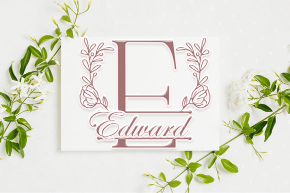 Floral Blossom Line Font PNG with transparent background - Preview 2