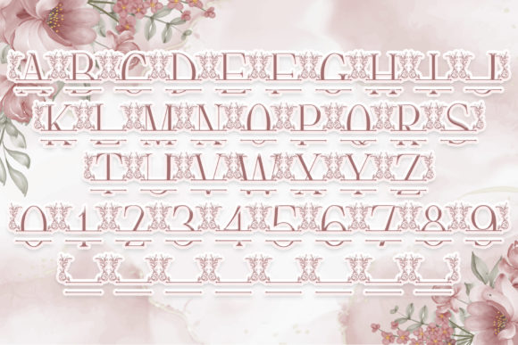 Floral Blossom Line Font PNG with transparent background - Preview 3