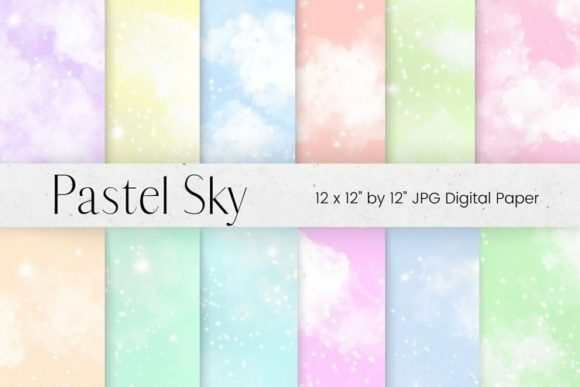 Pastel Clouds Digital Paper Texture