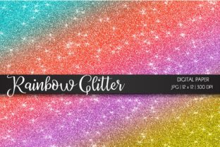 Rainbow Glitter Digital Paper Graphic by Rizu Designs · Creative Fabrica