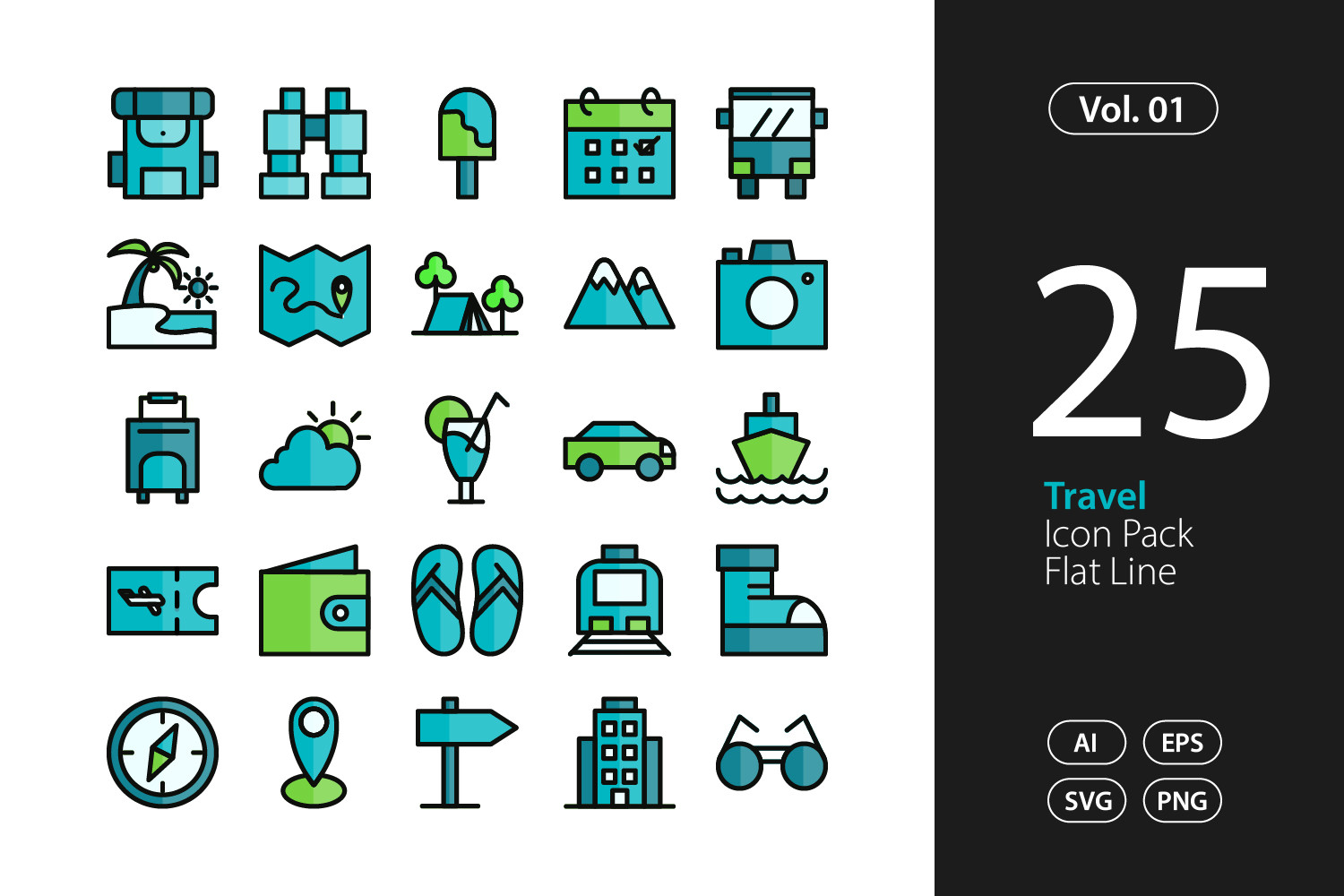 25 Travel Icon Set Vector SVG & EPS Graphic by sixtwenty studio ...