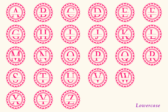 Butterfly Circle Monogram Font - Preview 4