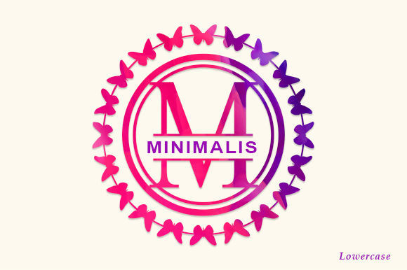 Butterfly Circle Monogram Font - Preview 1