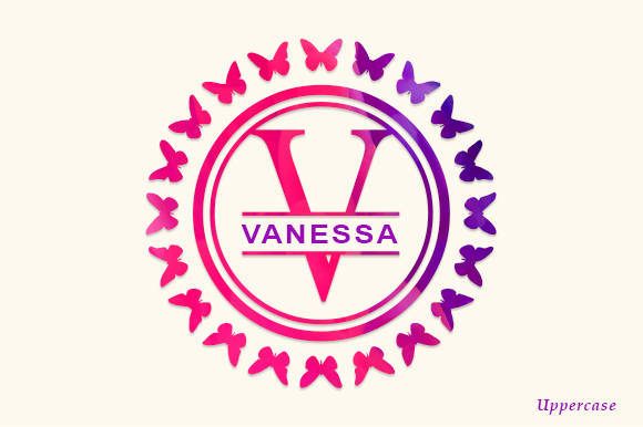 Butterfly Circle Monogram Font - Preview 2