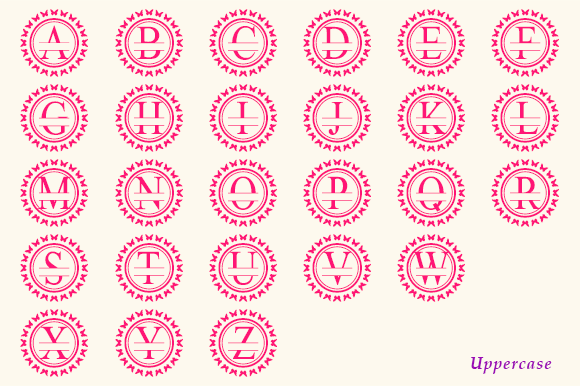 Butterfly Circle Monogram Font - Preview 3