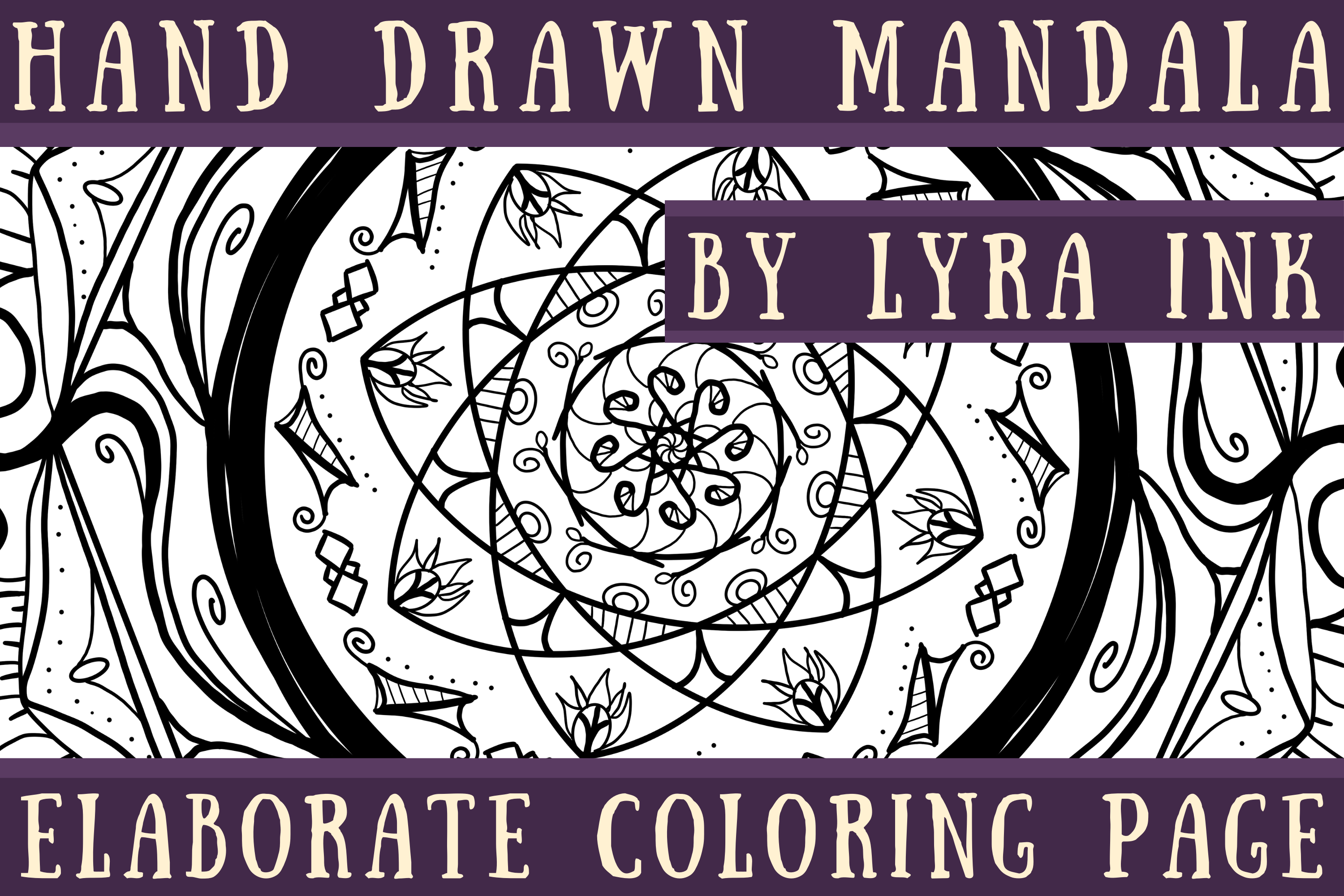 Chunky Hand Drawn Mandala Coloring Page