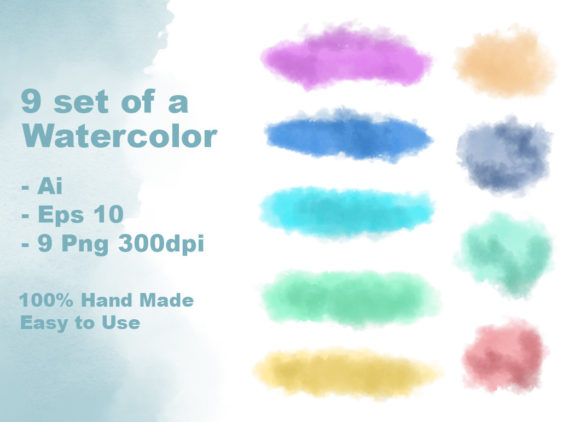 Collection Watercolor Set, 100% Vector
