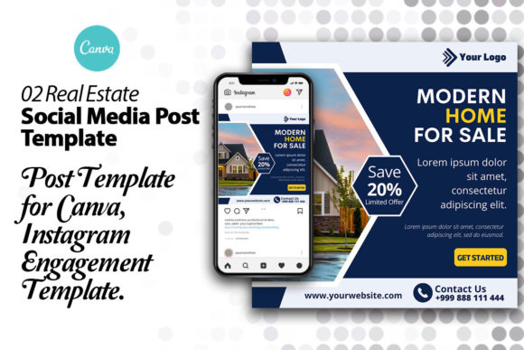 Preview of Real Estate Canva Instagram Template real estate social media template