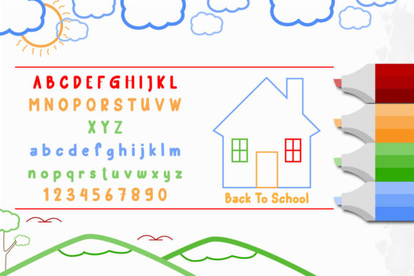 School Marker Font PNG with transparent background - Preview 1