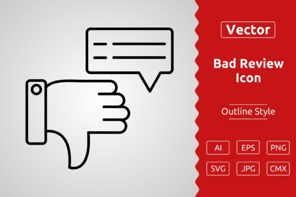 Vector Bad Review Outline Icon Graphic by Muhammad Atiq · Creative Fabrica