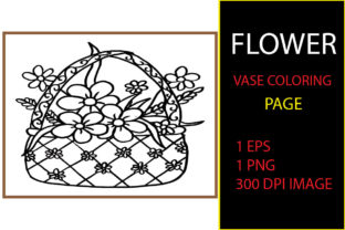 Flower Vase Coloring Page Design Graphic by amjadhossainpinko ...